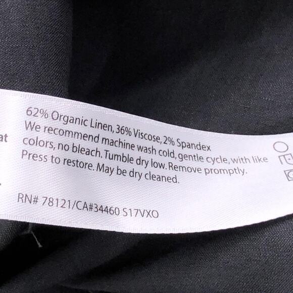 Eileen Fisher Blazer Womens M Charcoal Linen Blend Lightweight Jacket Stretch - Picture 13 of 14